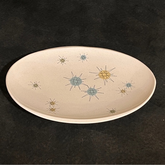 Vintage Atomic Midcentury Franciscan Ware Starburst Oval Serving Dish - Picture 2 of 8